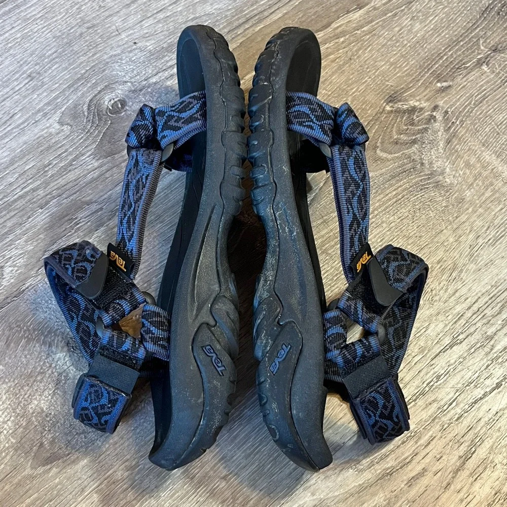 Teva Terra Fi 5 Universal Mens 10 Black Blue Geometric Hiking Sandals 1093379